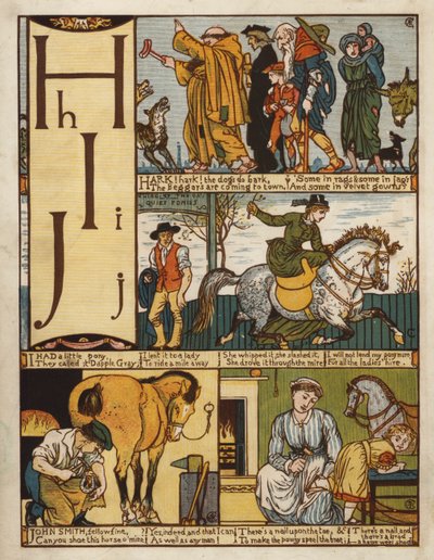 Alfabet (kleur litho) door Walter Crane