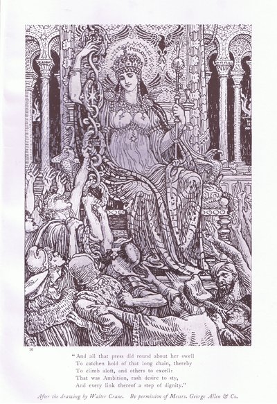 En al die drukte zwol om haar heen door Walter Crane