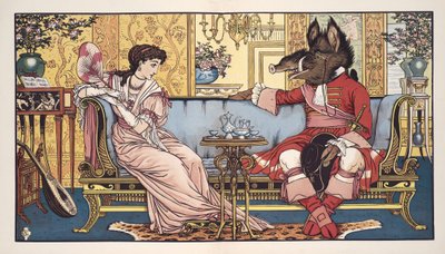 Belle en het Beest, uitgegeven 1874 door Walter Crane