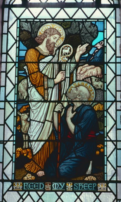 "Voed mijn schapen" door Walter Crane (1845-1915) door Walter Crane