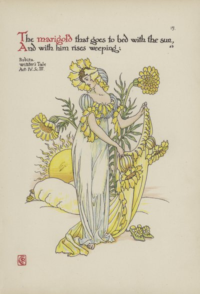 Bloemen uit Shakespeares tuin door Walter Crane