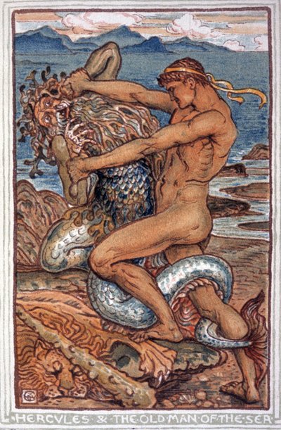 Hercules en Neree door Walter Crane