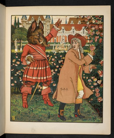 Illustratie voor Belle en het Beest door Walter Crane