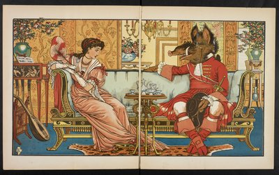 Illustratie voor Belle en het Beest door Walter Crane