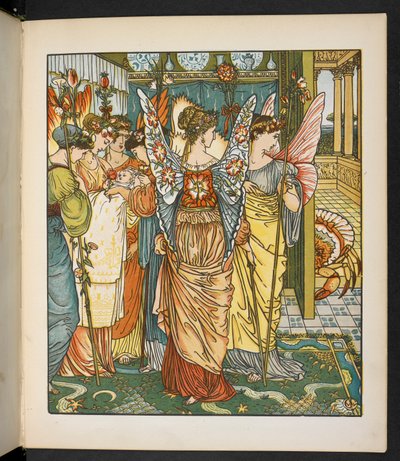 Illustratie voor de Hinde in het bos door Walter Crane