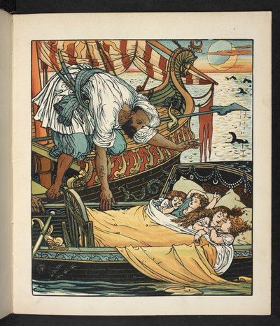 Illustratie voor het verhaal, Prinses Belle étoile door Walter Crane