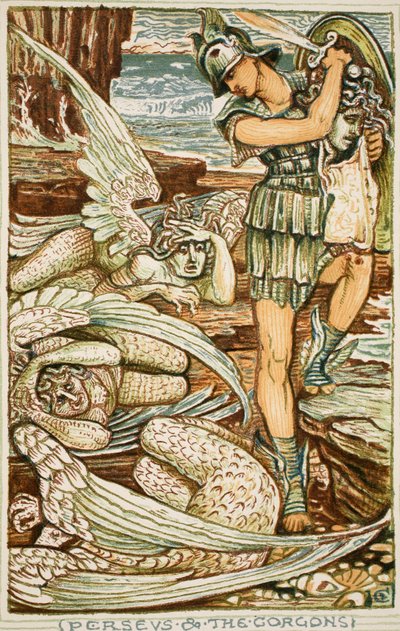 Perseus en de Gorgonen, illustratie uit 