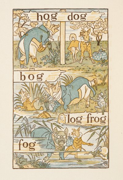 Rijmwoorden eindigend op de letter G. De Gouden primer. door Walter Crane