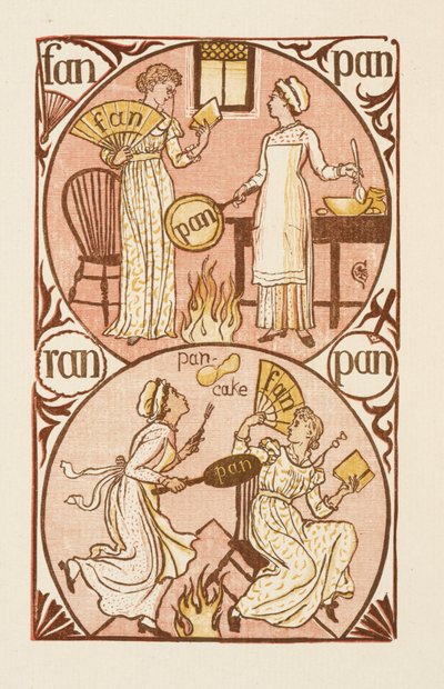Rijmende woorden eindigend op de letter N. De Gouden primer door Walter Crane