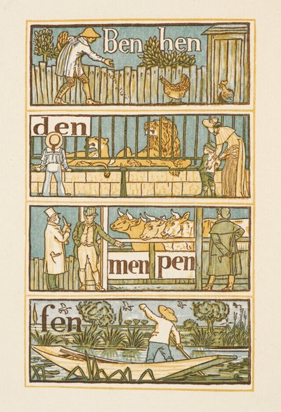 Rijmwoorden eindigend op de letter N. The Golden primer. door Walter Crane