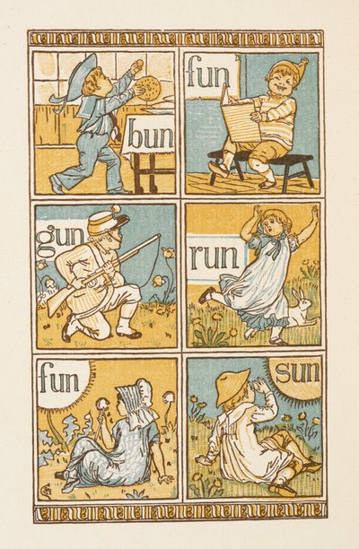 Rijmwoorden eindigend op de letter N. De Gouden primer. door Walter Crane