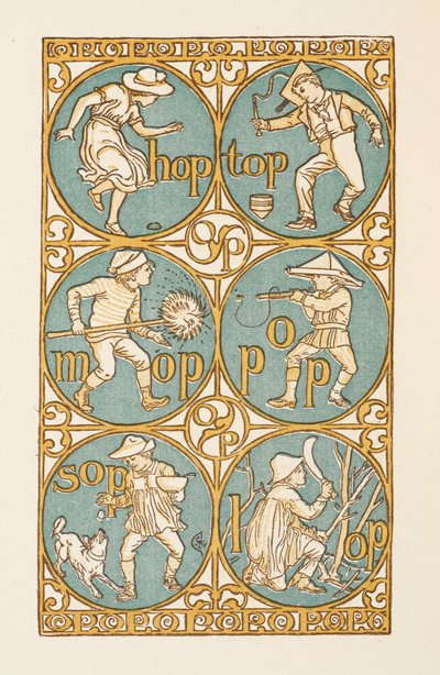 Rijmwoorden eindigend op de letter P. The Golden primer. door Walter Crane