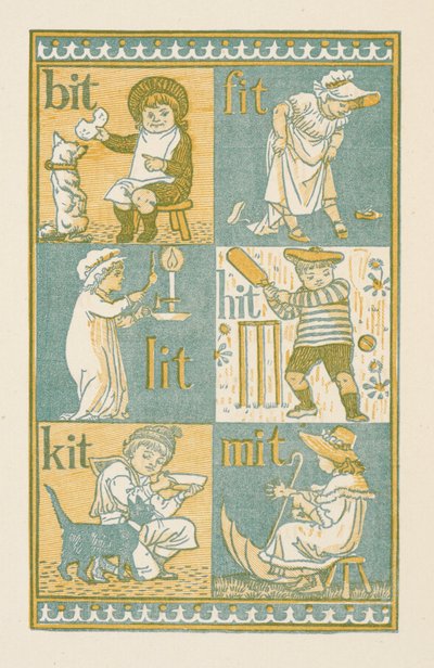 Rijmwoorden eindigend op de letter T. De Gouden primer door Walter Crane