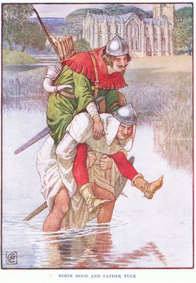 Robin Hood en Vader Tuck, ca. 1920 door Walter Crane