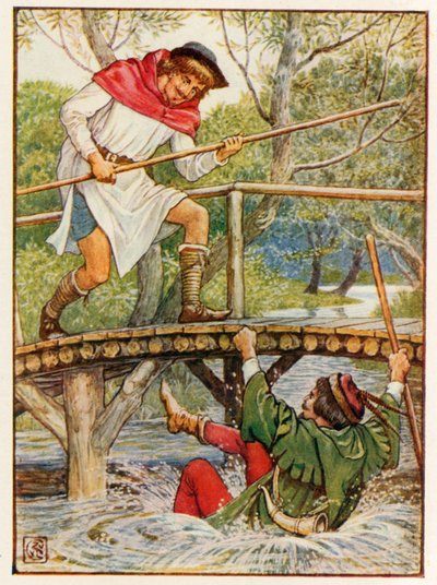 Robin Hood en Kleine Jan door Walter Crane