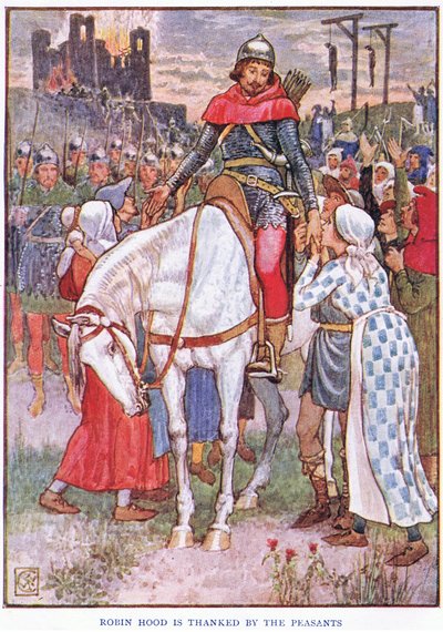 Robin Hood de vriend van de boeren, ca. 1920 door Walter Crane