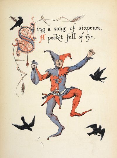 Zing een lied van zes stuivers, een zak vol rogge. door Walter Crane
