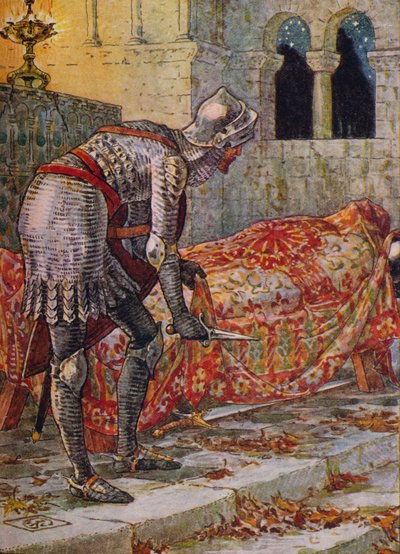 Sir Lancelot in de Kapel Perilous, 1911 door Walter Crane