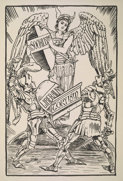 Socialisme, Liberalisme en Toryisme, uit Cartoons for the Cause door Walter Crane