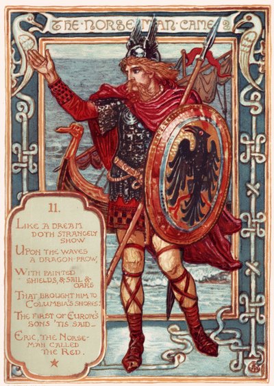 De Noorman. Uit: Columbias Courtship: Een Beeldgeschiedenis van de Verenigde Staten, 1893 door Walter Crane