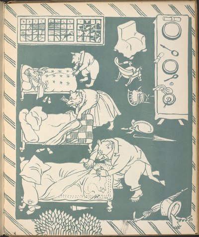 De drie beren, hun bedden opmaken door Walter Crane
