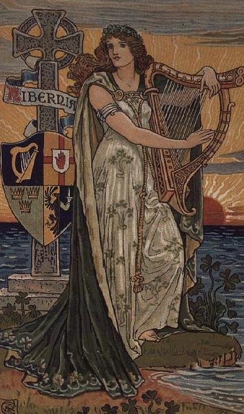 Verenigd Ierland, kalender voor 1897, gemaakt voor Royal Ulster Works, Belfast door Walter Crane