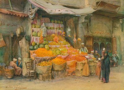 Een Fruitkraam in Bulak, c1905, 1912 door Walter Frederick Roofe Tyndale
