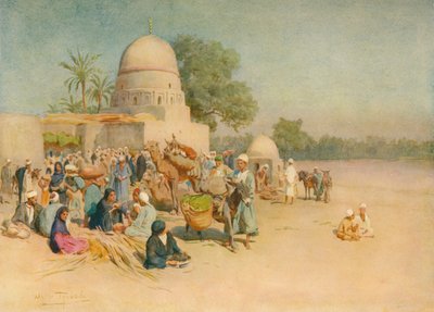 Een Markt aan de Rand van de Woestijn, ca. 1905, 1912 door Walter Frederick Roofe Tyndale
