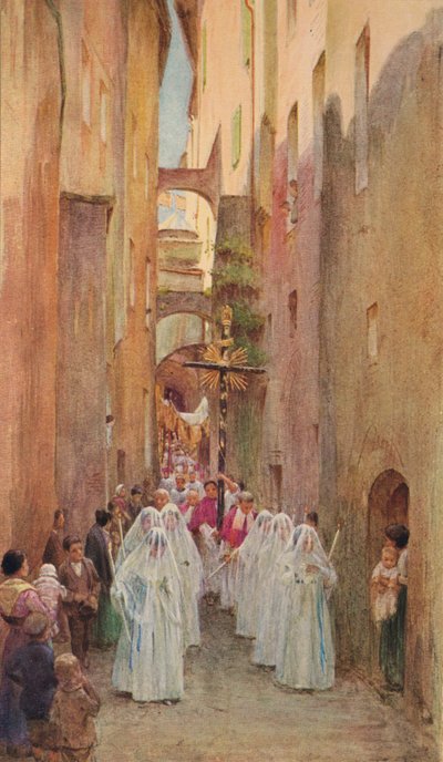 Een Processie in San Remo, c1910, 1912 door Walter Frederick Roofe Tyndale