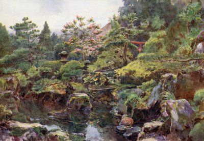 Een rots- en watertuin, Hakone door Walter Frederick Roofe Tyndale