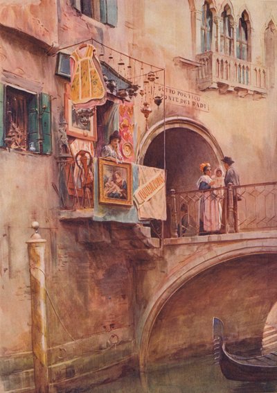 Een antiekwinkel, Venetië, ca. 1900 1913 door Walter Frederick Roofe Tyndale