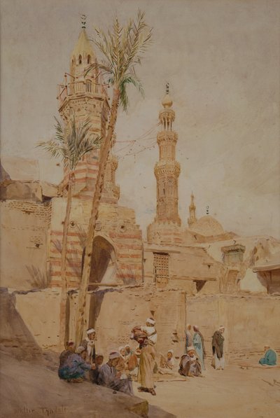 Een Arabische straatscène, Caïro door Walter Frederick Roofe Tyndale