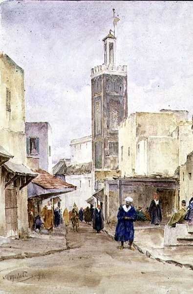Een oosterse straattafereel door Walter Frederick Roofe Tyndale