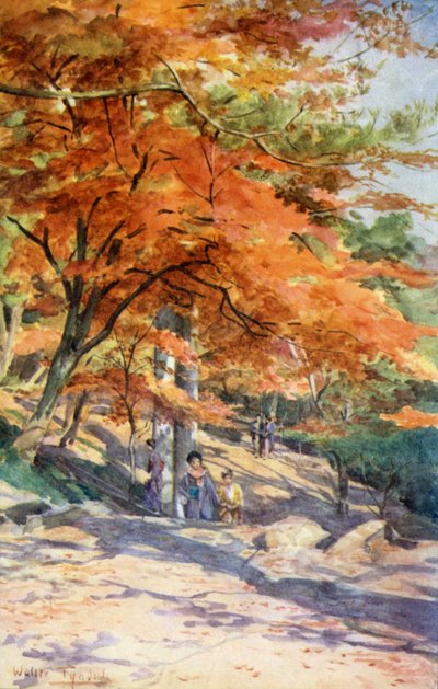 Esdoorns in Omori, nabij Tokio door Walter Frederick Roofe Tyndale