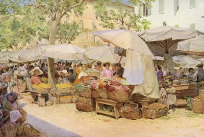 Markt, Nice, Frankrijk door Walter Frederick Roofe Tyndale