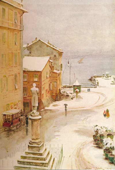 Piazza Mazzini, S. Margherita, ca. 1910, 1912 door Walter Frederick Roofe Tyndale