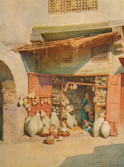 Pottenbakkersbazaar in een Nijl-dorp, ca. 1905, 1912 door Walter Frederick Roofe Tyndale
