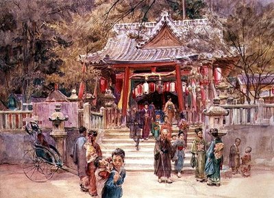 Heiligdom van Inari in Kobe door Walter Frederick Roofe Tyndale