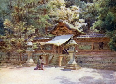 Tempelhek en poort, Higashi Otani, Kyoto door Walter Frederick Roofe Tyndale