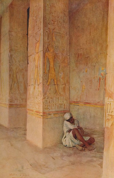 De Geboortecolonnade in de Tempel van Hatsjepsoet, ca. 1905, 1912 door Walter Frederick Roofe Tyndale