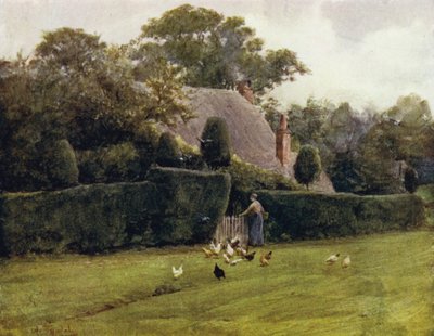 Het Nieuwe Bos: Cottage bij Emery Down door Walter Frederick Roofe Tyndale