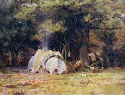 Het New Forest: Het zigeunerkamp bij de kennels tussen Lyndhurst en Minstead door Walter Frederick Roofe Tyndale