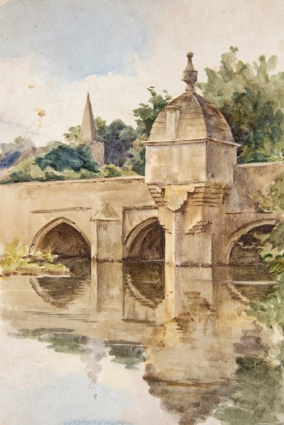 De stadsbrug, Bradford-on-Avon door Walter Frederick Roofe Tyndale