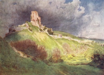 Wessex: Corfe Castle, Het "Corvesgate Castle" van The Hand of Ethelberta door Walter Frederick Roofe Tyndale