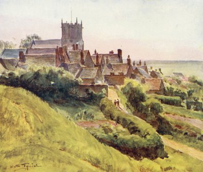 Wessex: Corfe vanaf de kasteellopen door Walter Frederick Roofe Tyndale