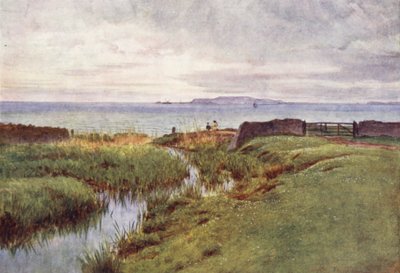 Wessex: Portland vanaf de noordelijke oever van Weymouth Bay (kleur litho) door Walter Frederick Roofe Tyndale