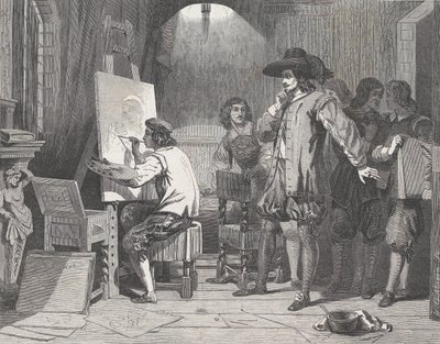 Sebastian Gomez ontdekt door zijn meester, Murillo, aan het werk, uit Illustrated L door Walter George Mason