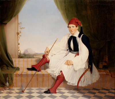 Portret van John B. Carmac, in Grieks Evzone kostuum, 1853 door Walter Gould