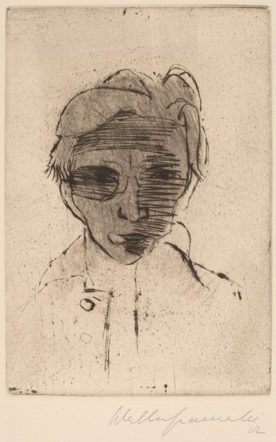 Somber Gezicht, Zelfportret door Walter Gramatte