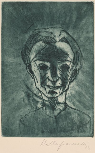 Lachend Hoofd (Zelfportret), 1923 door Walter Gramatte